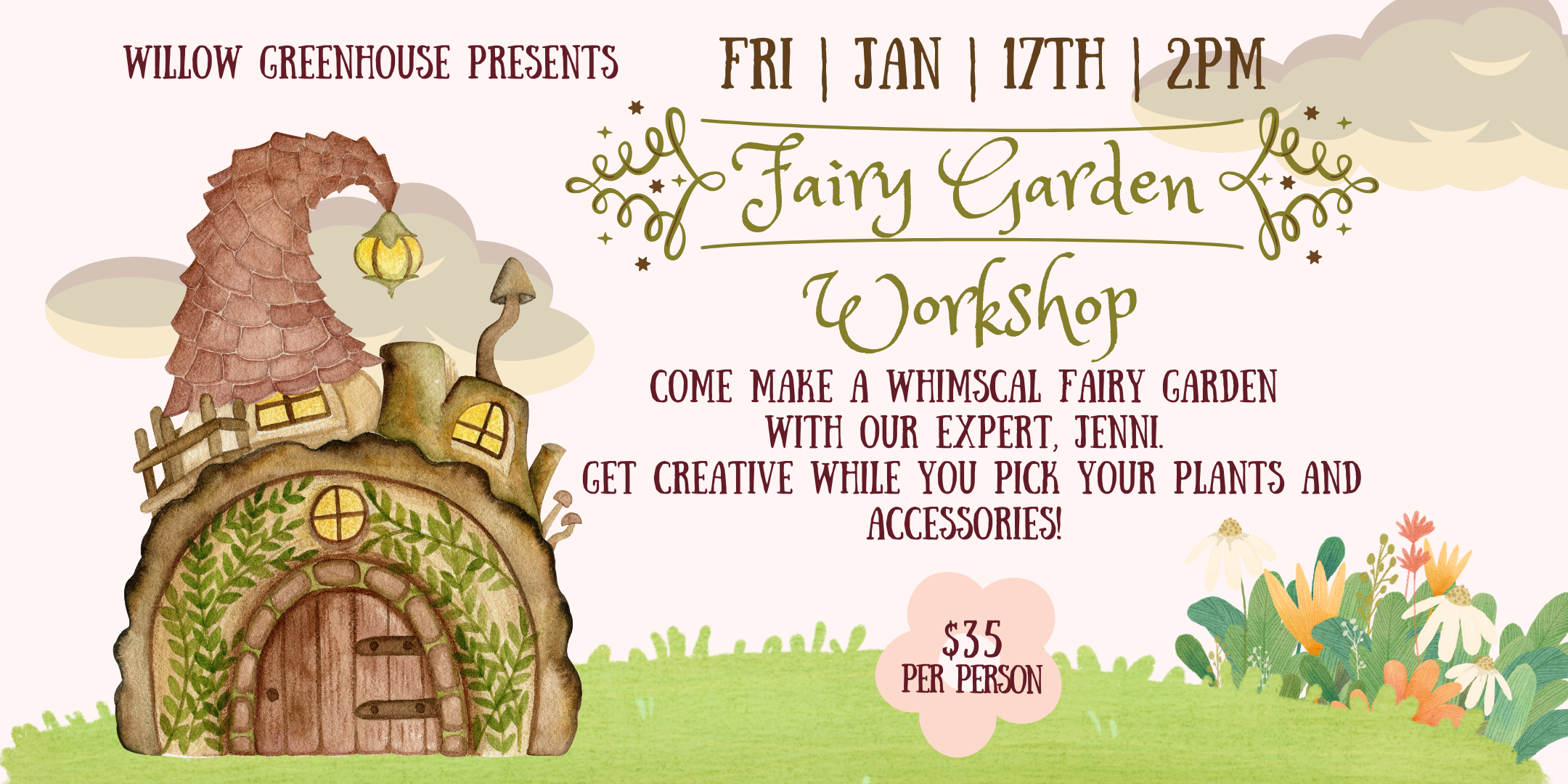 Fairy Garden Planter Workshop at Willow Greenhouse